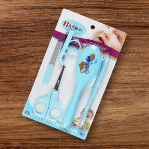 5 Pieces Flower Baby Care Kit - Blue