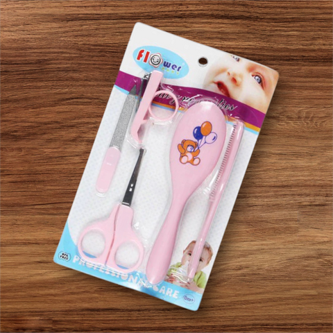5 Pieces Flower Baby Care Kit - Pink