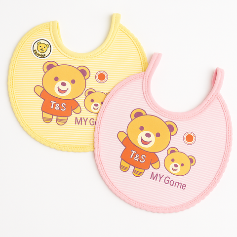 Pack of 2 Bibs - Yellow & Pink