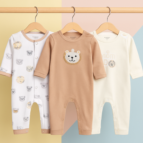 Pack of 3 Sleep Suits - Brown Animal
