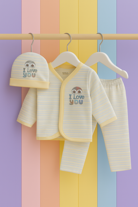 Shirt & Trouser with Cap - Yellow Lining