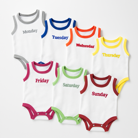 SB - Pack of 7 Sleeve Less Bodysuits - B2405