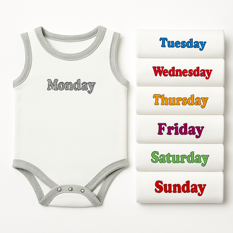 SB - Pack of 7 Sleeve Less Bodysuits - B2405