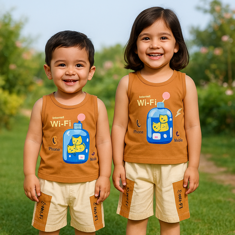 Sleeveless Shirt & Short - Mustard