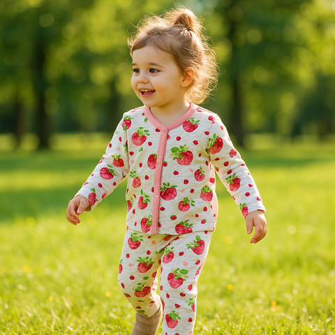 Summer Night Suit - Design 25 - Red Strawberry