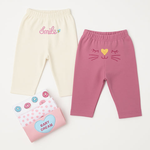 Pack Of 5 Trousers - Pink - Design 2505
