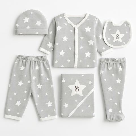 6 Pieces Gift Set - Gray Stars