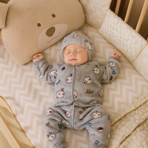 Winter Night Suit With Cap - Bear Gray