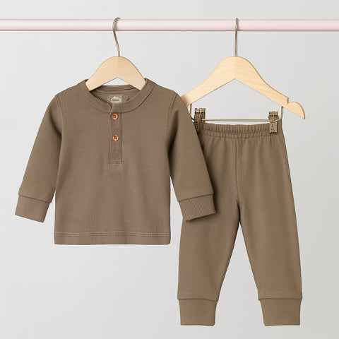 Next - Long Sleeve Shirt & Pent - Brown