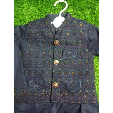 3 Pieces - Kameez Shalwar with Embroidered Waistcoat - K32