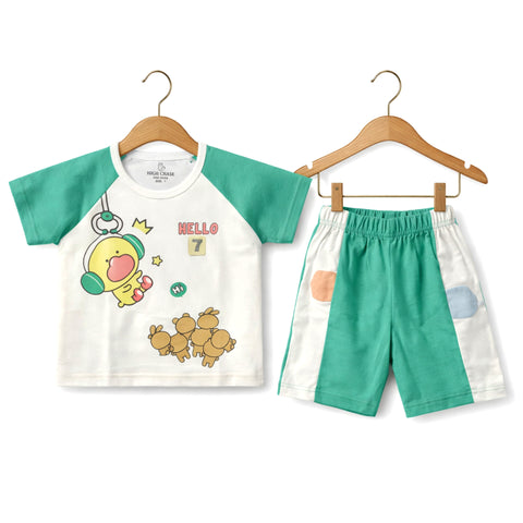 T.Shirt & Short - Hello - Green
