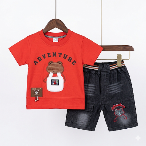 T.Shirt & Nicker - Orange - Adventure