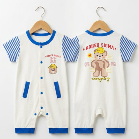 Baby Romper - Blue - Cartoon