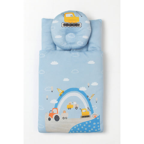 Velvet Carry Nest with Pillow - Clouds Blue