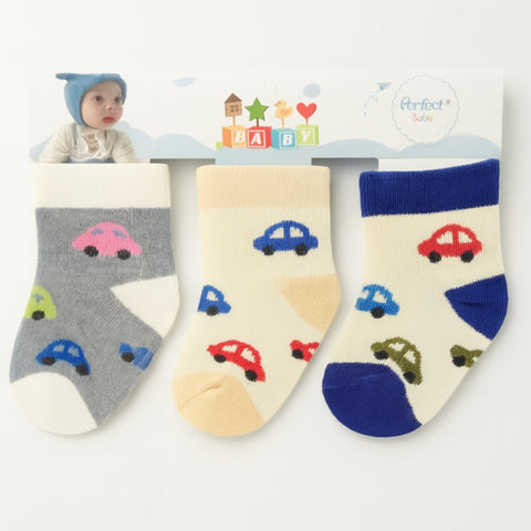 Pair of 3 Socks - Mini Cars - D2