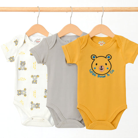 3-Piece Bodysuit - Gray Bear