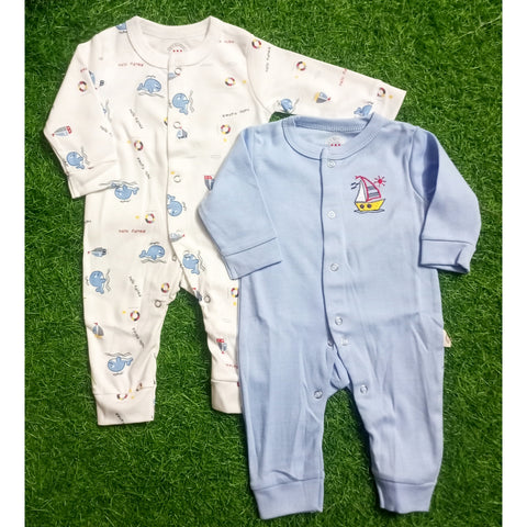 2 Piece Sleep Suits - Blue Fish