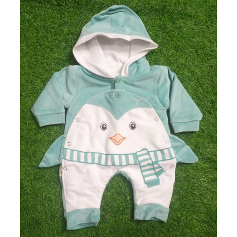 Winter - Baby Romper - Penguin Green