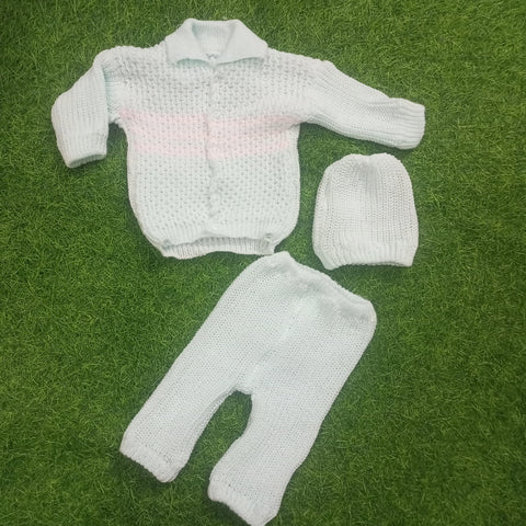 Wool Shirt & Trouser with Cap - Light Green
