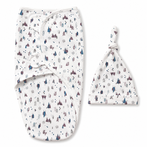 Swaddle with Cap - Tree - Design S13
