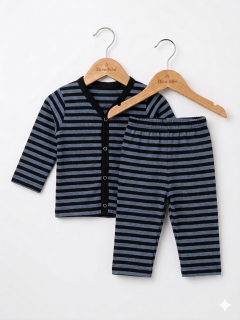 Summer Night Suit - Design 26 - Blue & Black Lining