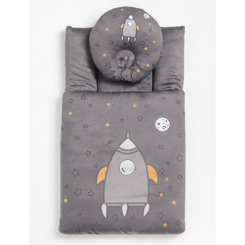 Velvet Carry Nest with Pillow - Rocket Gray