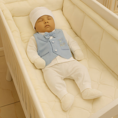 Newborn Baby 5 Pieces Gift Set - Play Time Light Blue