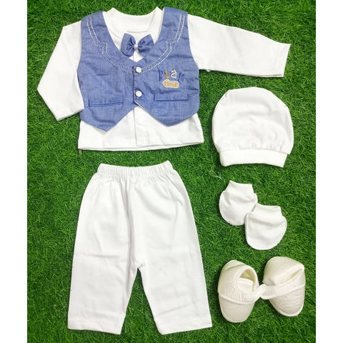 Newborn Baby 5 Pieces Gift Set - Play Time Blue