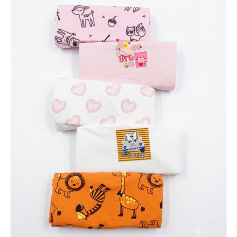 Pack of 5 Sleeve Less Bodysuits - Mix Print