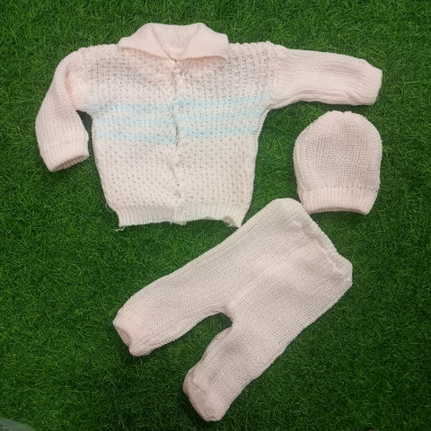 Wool Shirt & Trouser with Cap - Peach