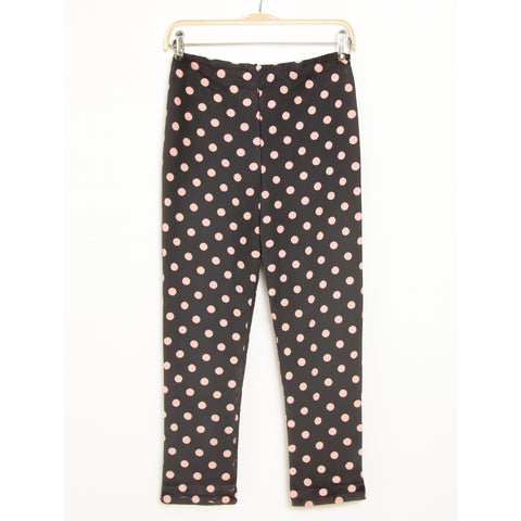 Velvet Inner Fleece Tights Gray Dots
