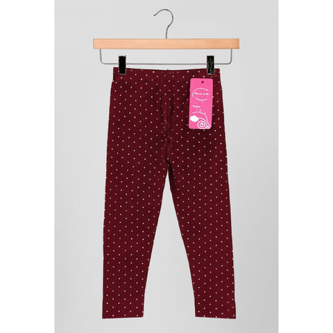 Velvet Tights Maroon Dots