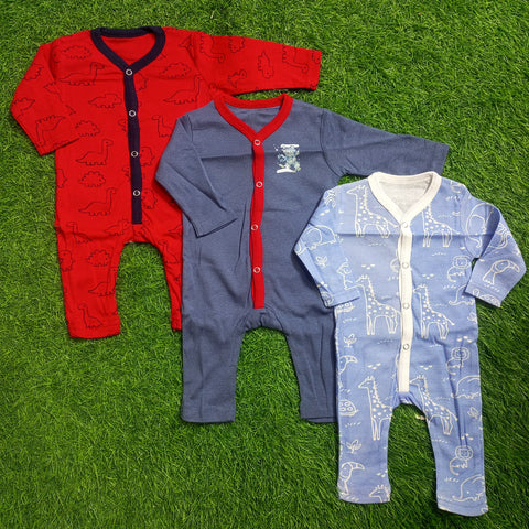 Pack of 3 Baby Rompers - 25 - Design 1