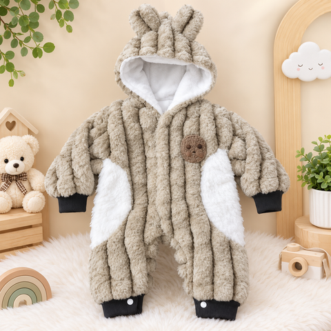 Hooded Baby Romper - Hi Kids - Skin