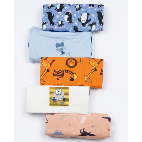 Pack of 5 Sleeve Less Bodysuits - Mix Print