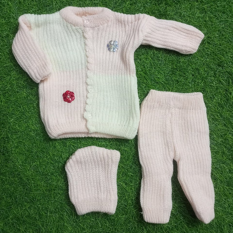 Wool Shirt & Trouser with Cap - Flowers