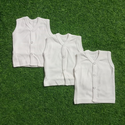 Pack of 3 - Sleeveless Front Open Vests