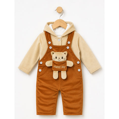 Winter - Baby Romper - Bear Mustard