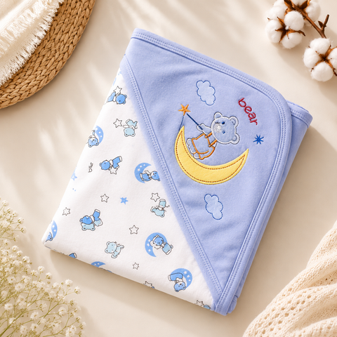 Baby Wrapping Sheet - Blue Bear