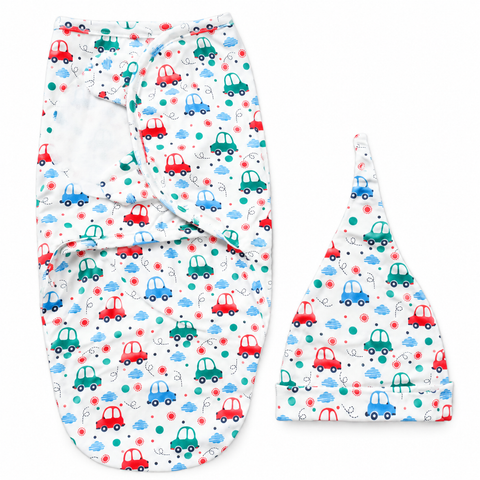 Swaddle with Cap - Cars - Design S19