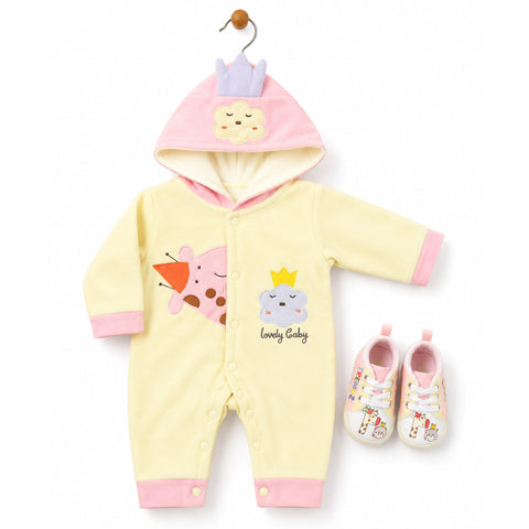 Romper With Booties - Cartoon - Yellow