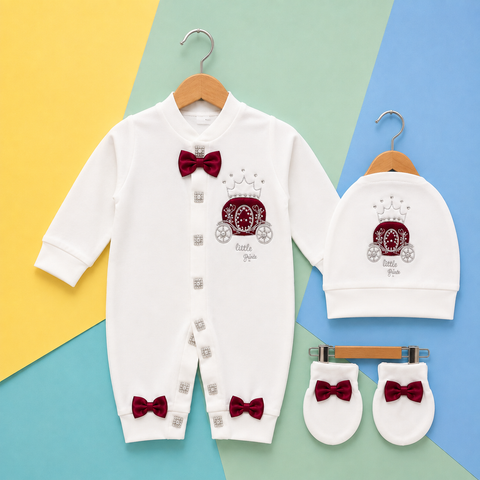 3 Pieces Baby Gift Set - Maroon