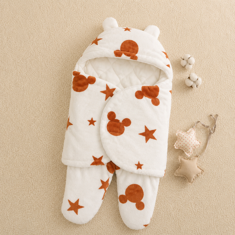 Plush Fleece Baby Swaddling Blanket with Legs - 27×16 Inches