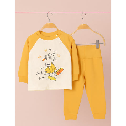 Premium Shirt & Trouser - Yellow Cartoon