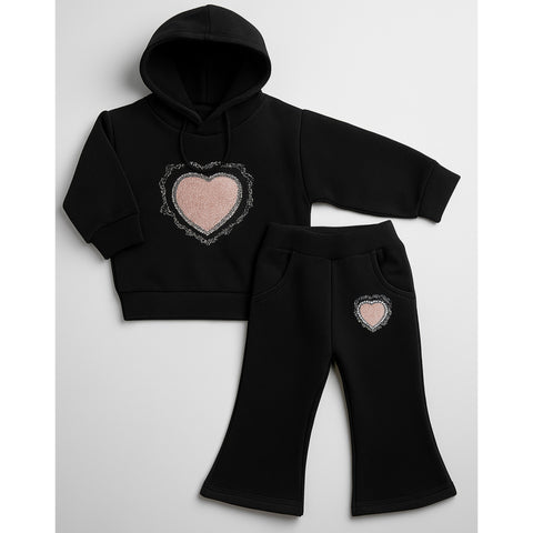 Winter - Hoodie & Trouser - Hearts Black