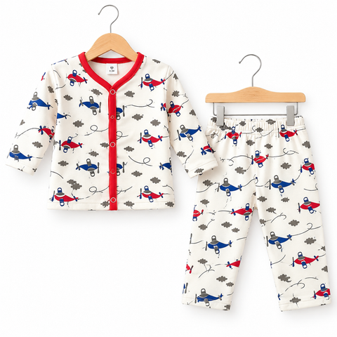 Winter - Fleece Night Suit - Design 26 - Aeroplane