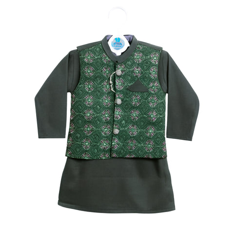 3 Pieces - Kameez Shalwar with Embroidered Waistcoat - K1