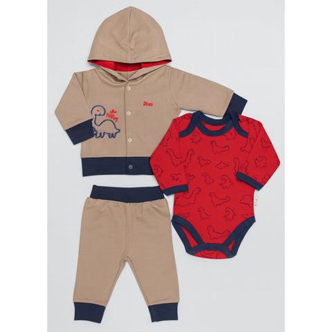 3Pcs Hooded Suit Set - Dino