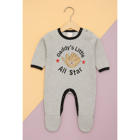 Fleece Baby Romper - Cartoon - Gray