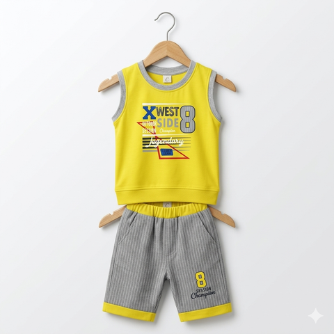 Sleeveless Shirt & Short - Champion - Yellow